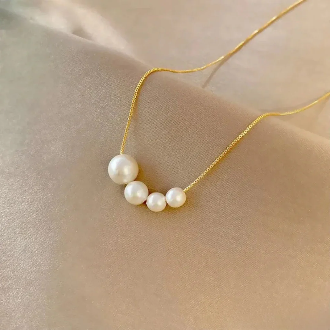 19 Karat Goldfarbene Süßwasserperlenkette - Image 2