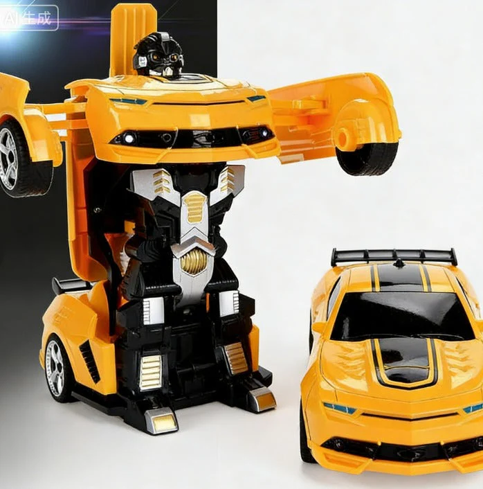 2-in-1 RC-Transformationsroboterauto – Ferngesteuertes Fahrzeug mit LED-Leuchten, Musik und Ein-Knopf-Transformation