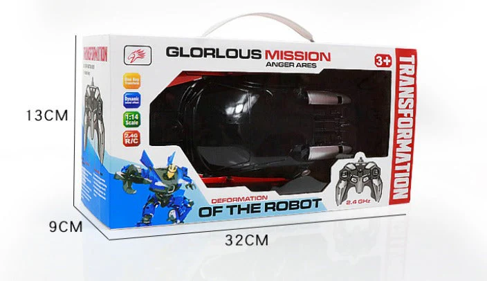 2-in-1 RC-Transformationsroboterauto – Ferngesteuertes Fahrzeug mit LED-Leuchten, Musik und Ein-Knopf-Transformation - Image 2