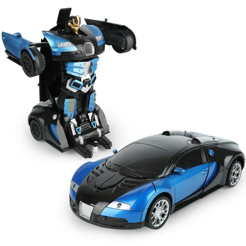 2-in-1 RC-Transformationsroboterauto – Ferngesteuertes Fahrzeug mit LED-Leuchten, Musik und Ein-Knopf-Transformation - Image 3