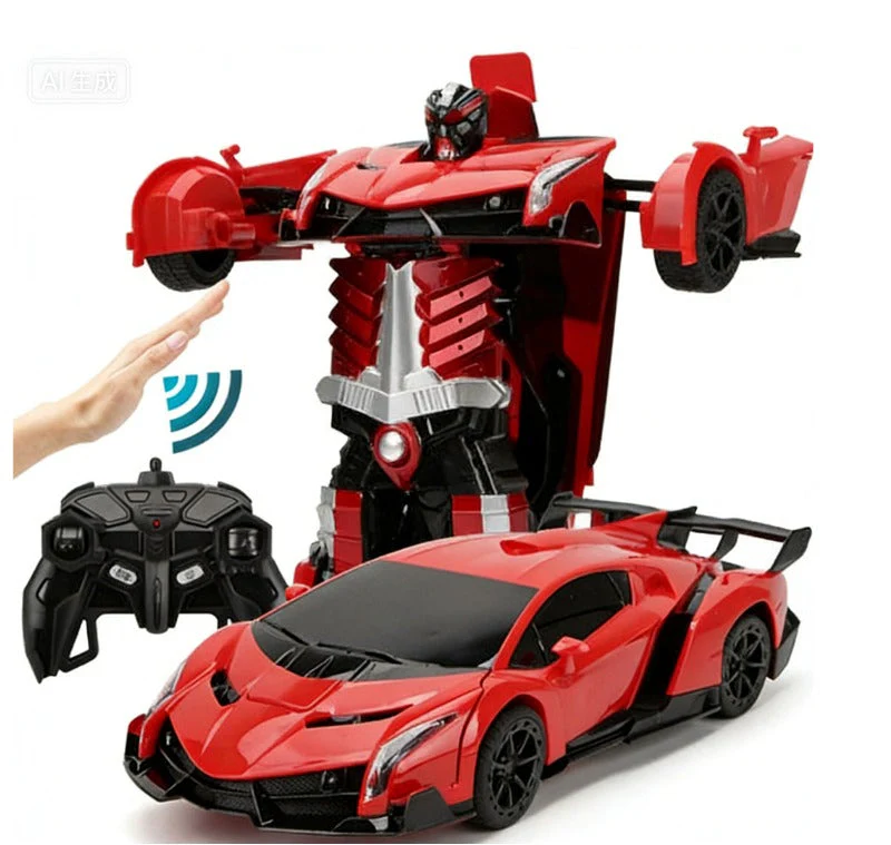 2-in-1 RC-Transformationsroboterauto – Ferngesteuertes Fahrzeug mit LED-Leuchten, Musik und Ein-Knopf-Transformation - Image 4