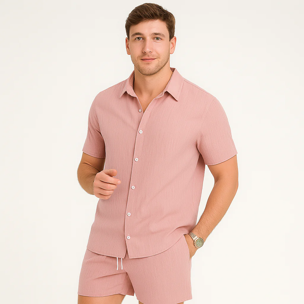 2-teiliges Sommer-Set für Herren – Lässiges Kurzarm-Top und passende Shorts - Image 3