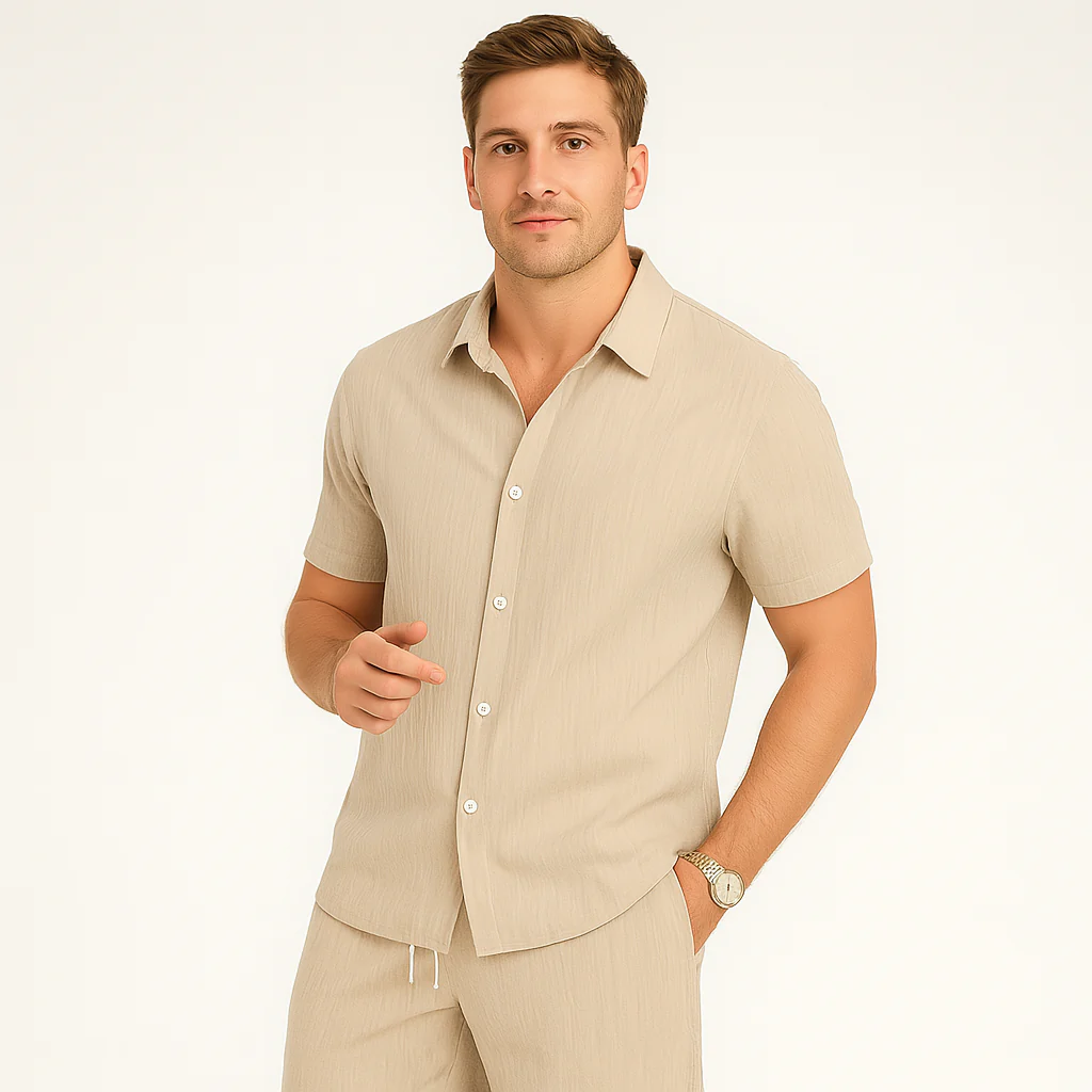 2-teiliges Sommer-Set für Herren – Lässiges Kurzarm-Top und passende Shorts - Image 4