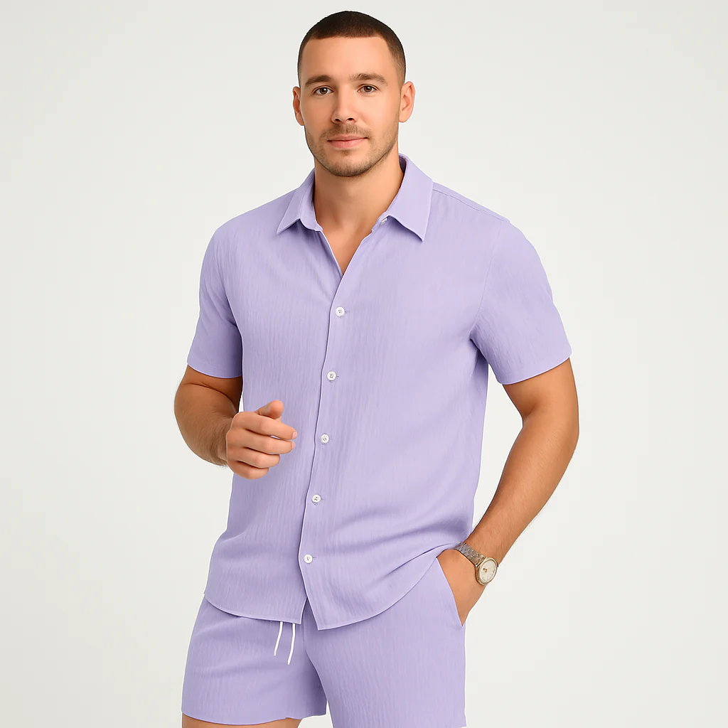 2-teiliges Sommer-Set für Herren – Lässiges Kurzarm-Top und passende Shorts - Image 5