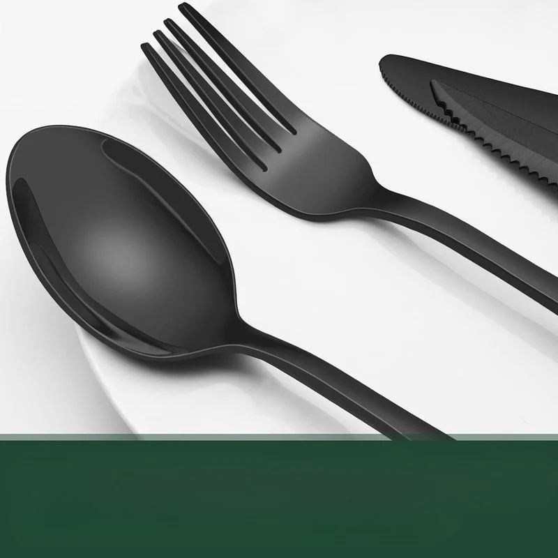 24-teiliges schwarzes Edelstahl-Besteckset für 4 Personen – Modernes Design, spülmaschinenfest - Image 6