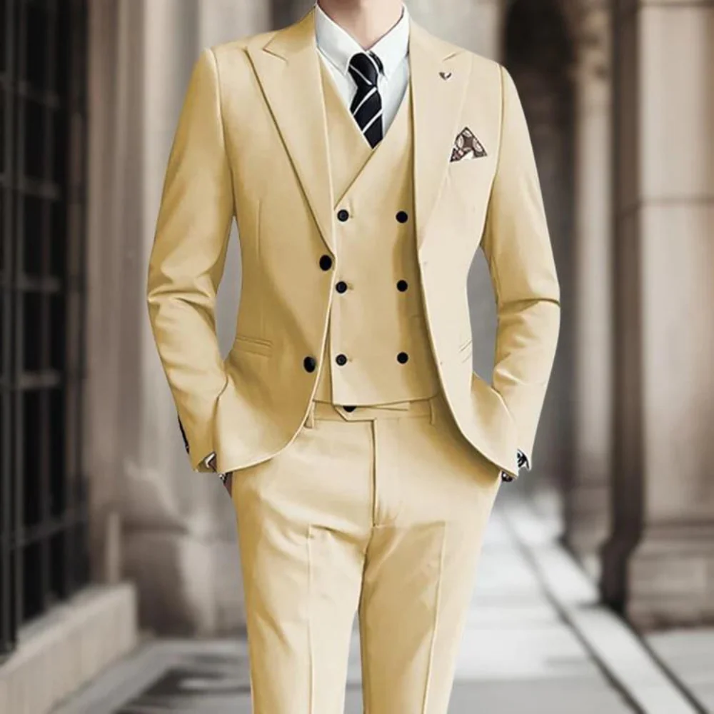 3-teiliger Slim Fit Hochzeitsgastanzug Für Herren | Elegant - Image 4