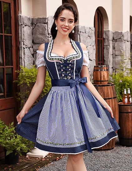 3-teiliges Dirndlset mit Schürze & Bluse – Oktoberfest | Traditionelles Trachtenkleid für festliche Anlässe - Image 4