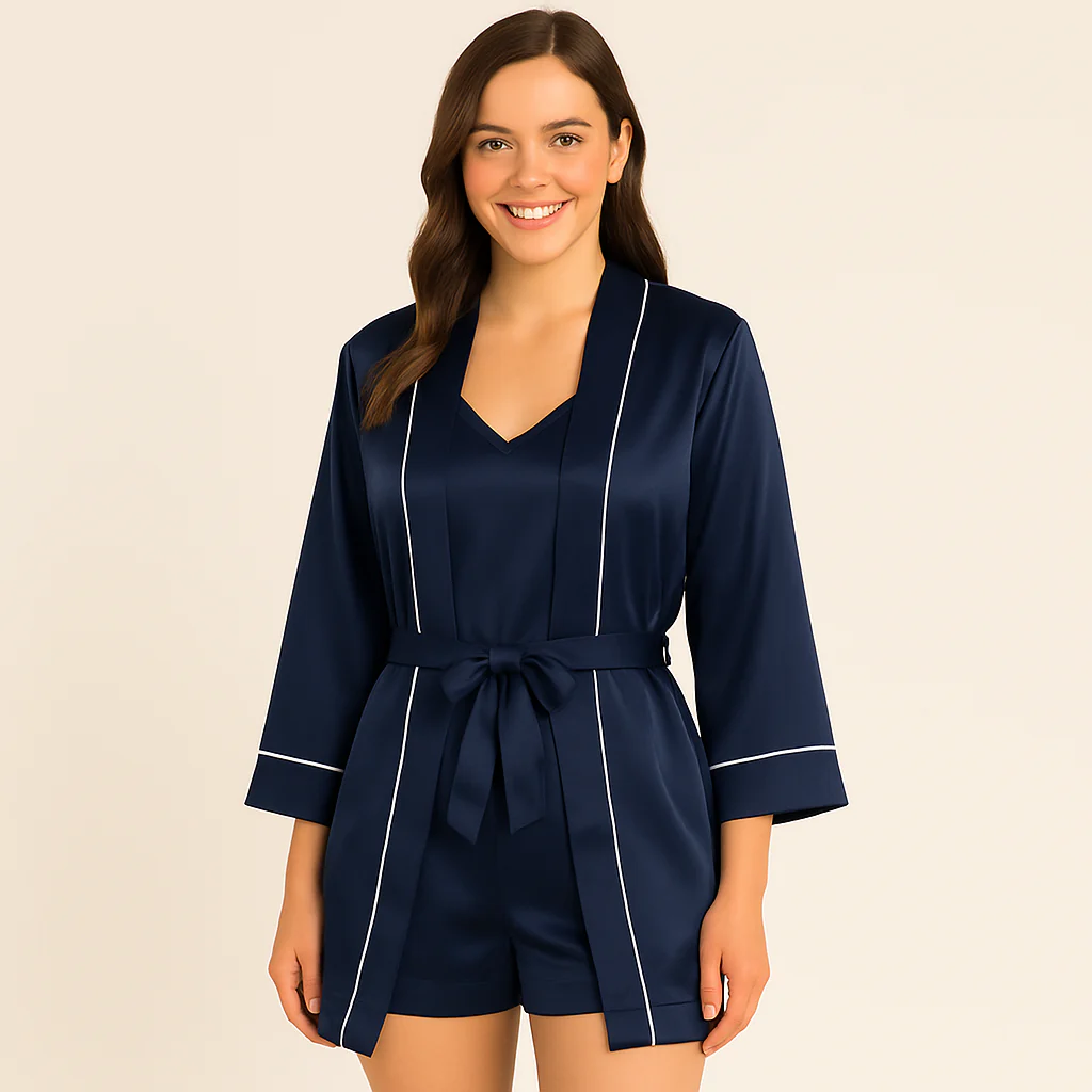 3-teiliges Satin-Pyjama-Set für Damen - Image 3