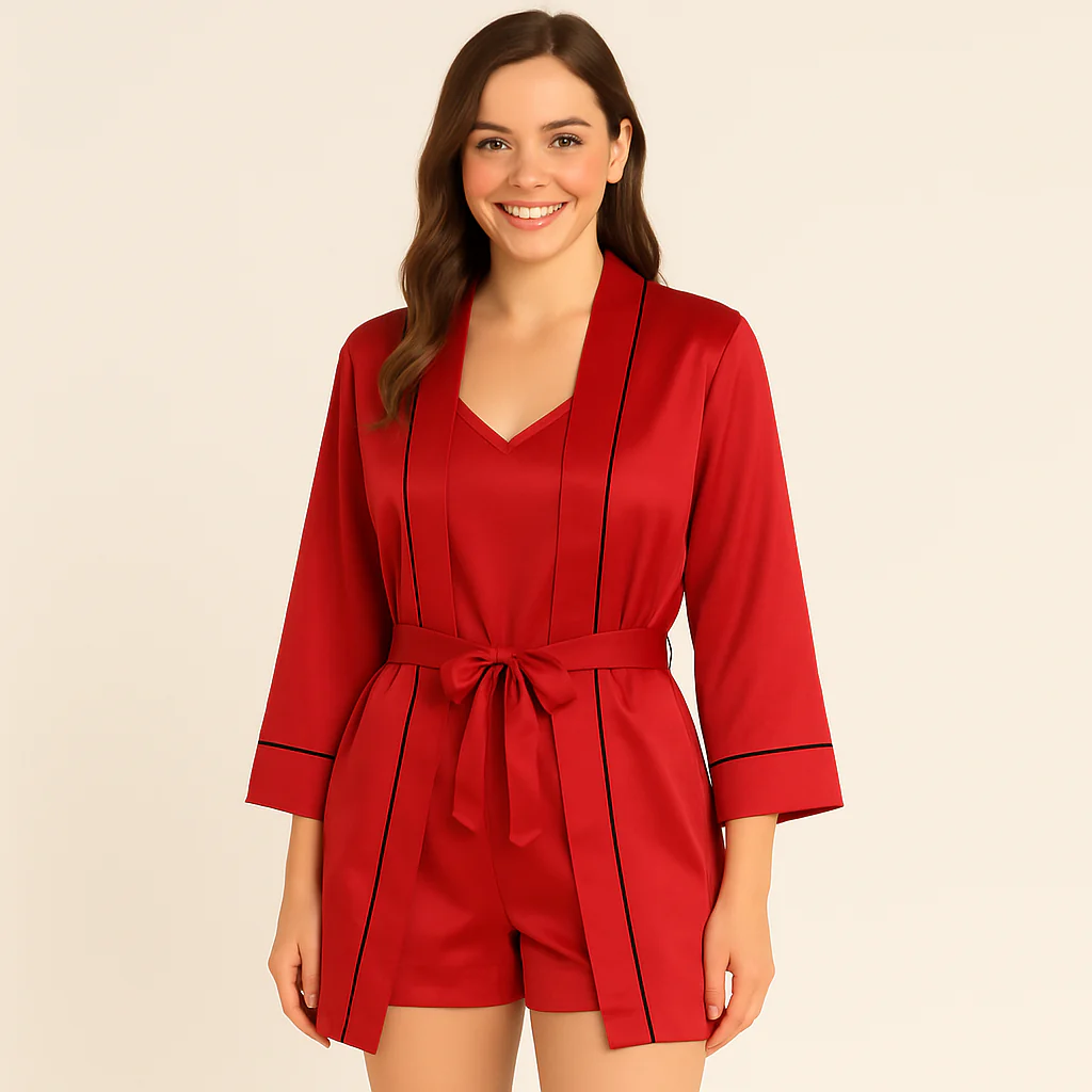 3-teiliges Satin-Pyjama-Set für Damen - Image 5