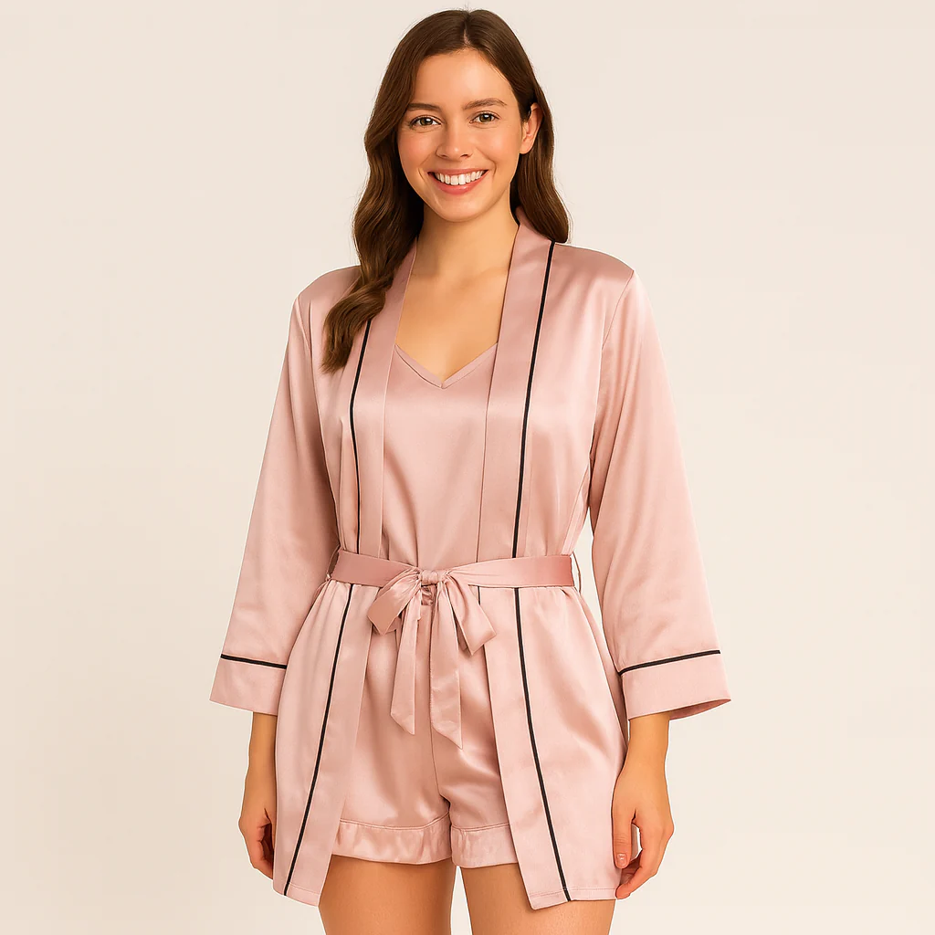 3-teiliges Satin-Pyjama-Set für Damen - Image 6