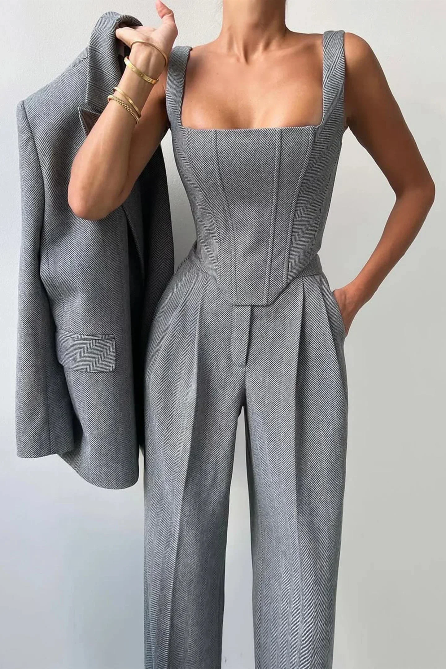 Vera | Damen 3-Teiliges Tailliertes Set Oberteil Rock Blazer – Business Set 2026 - Image 3