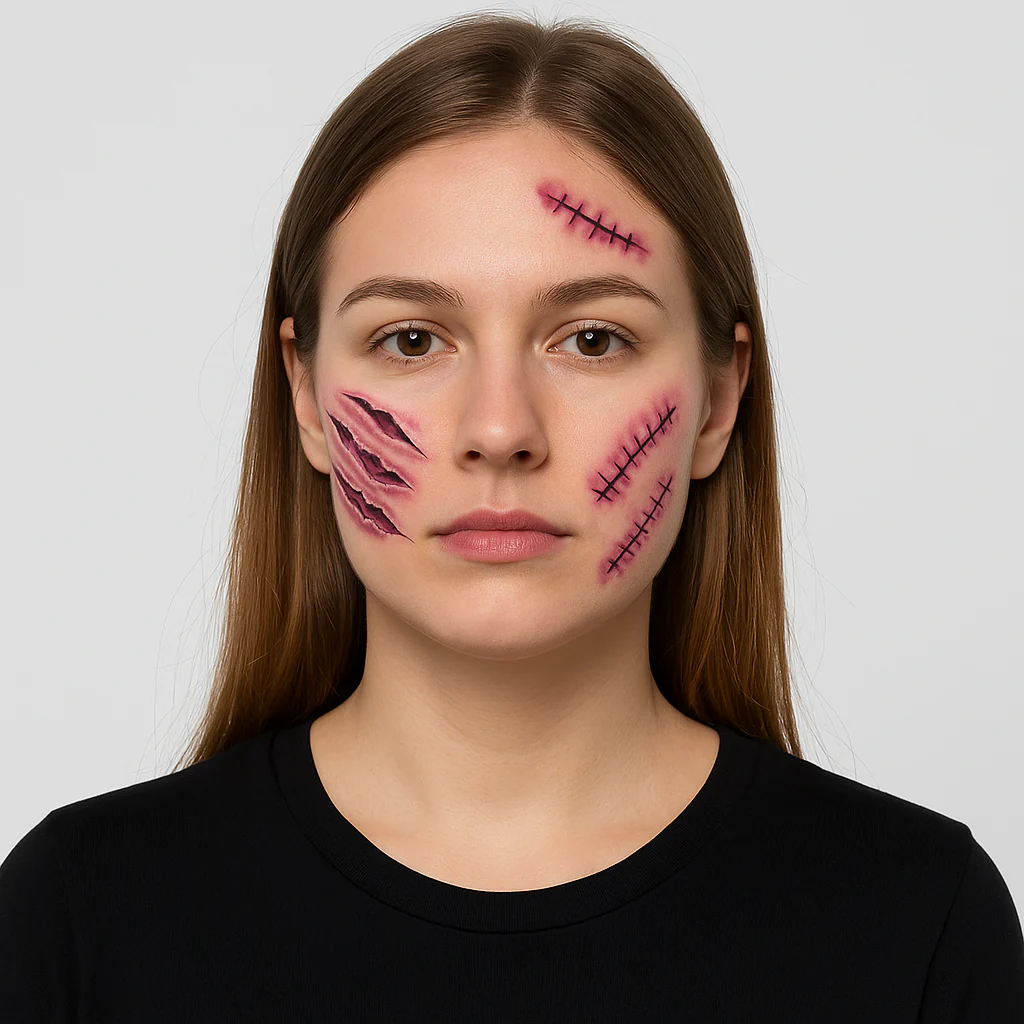 3D Blutwunden Tattoo Sticker – Wasserfestes Halloween Make-up Accessoire - Image 2