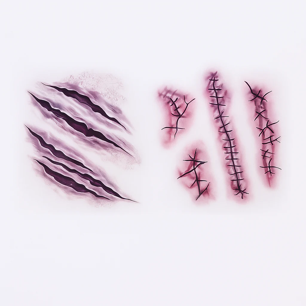 3D Blutwunden Tattoo Sticker – Wasserfestes Halloween Make-up Accessoire - Image 3