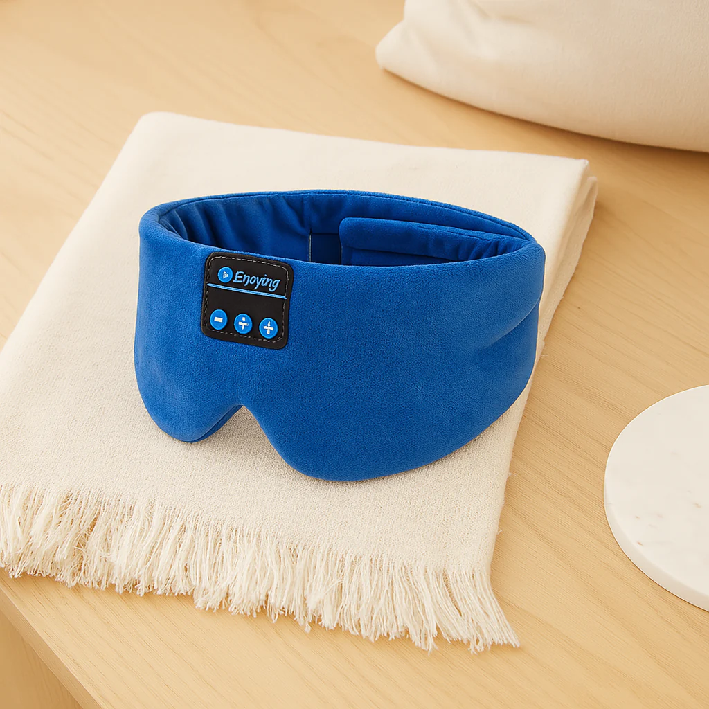 3D Musik-Schlafmaske – Eisfaser, Null-Druck, 100 % Lichtblockierung mit Kopfhörern & Etui - Image 3