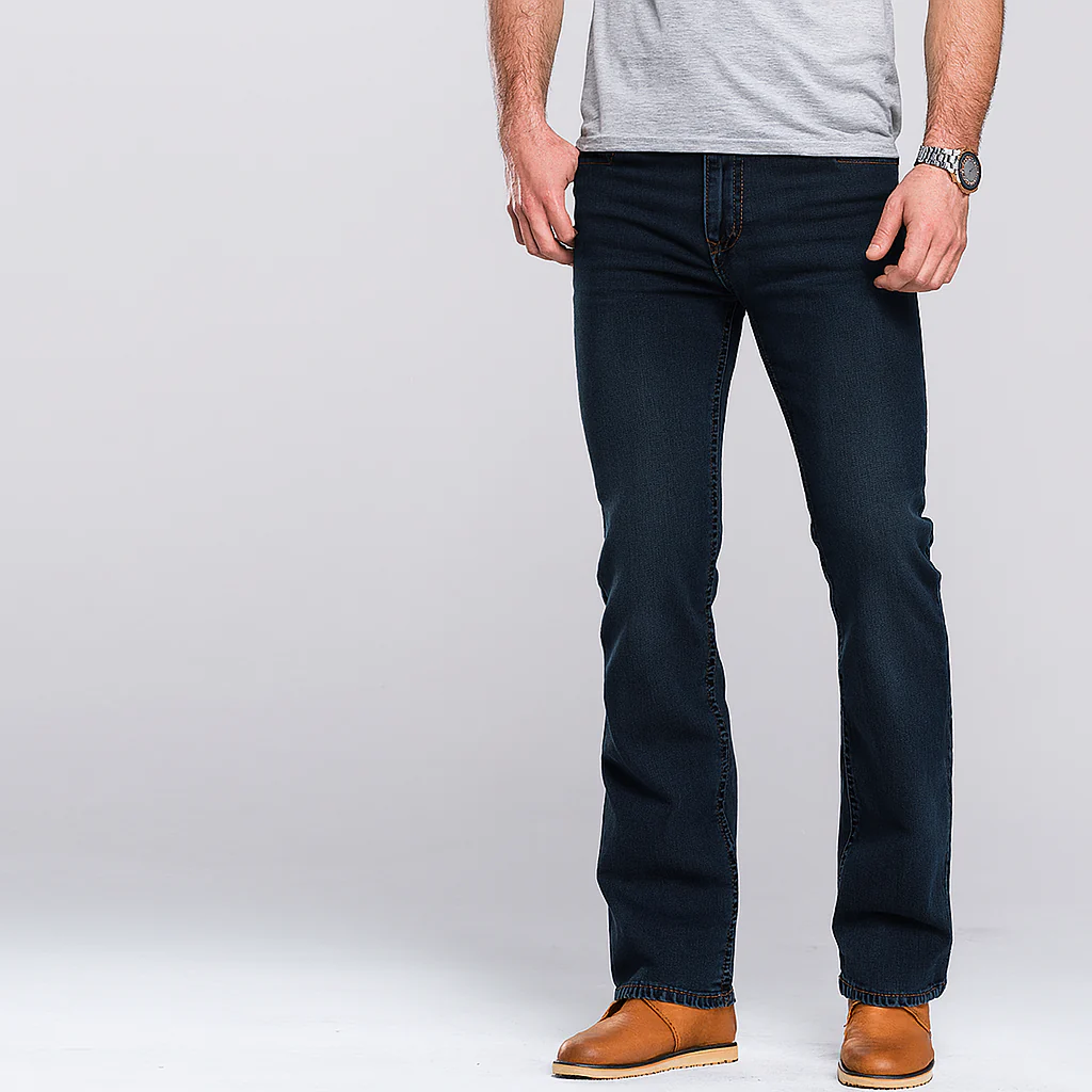 4Legend - Stretch-Schlagjeans für Herren – Mittlere Leibhöhe, Helle Waschung, Lässige Passform für alle Jahreszeiten - Image 2