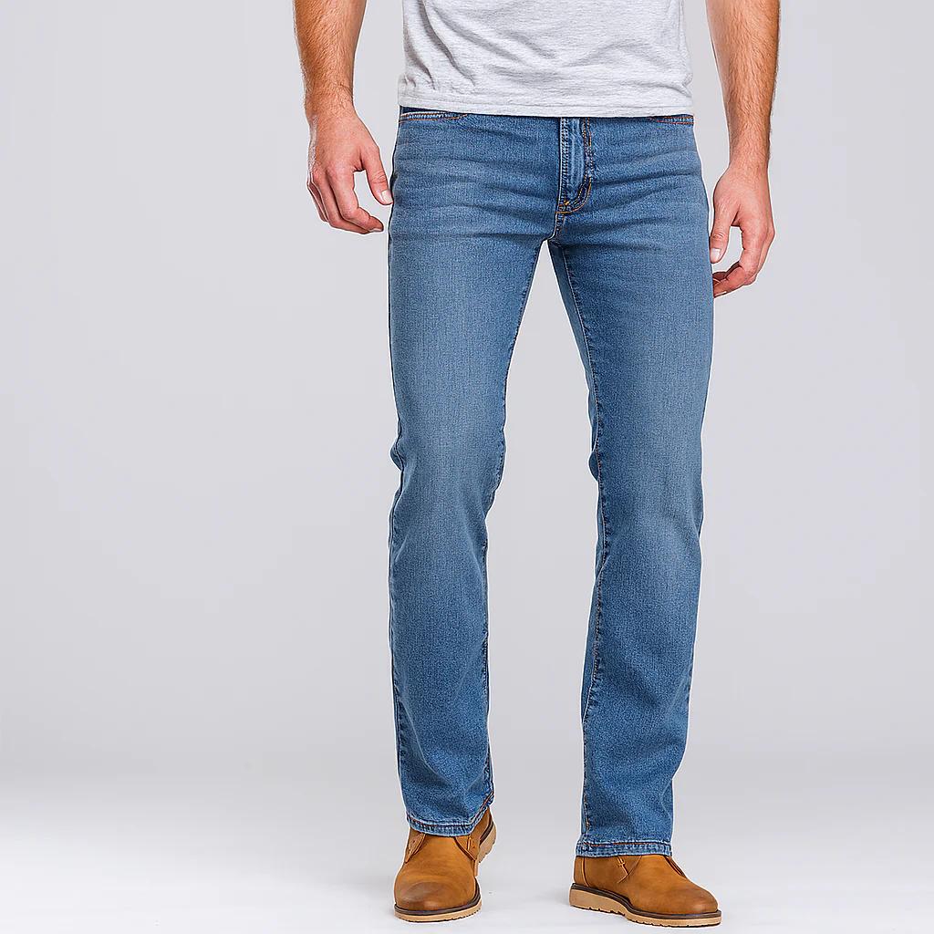 4Legend - Stretch-Schlagjeans für Herren – Mittlere Leibhöhe, Helle Waschung, Lässige Passform für alle Jahreszeiten - Image 4