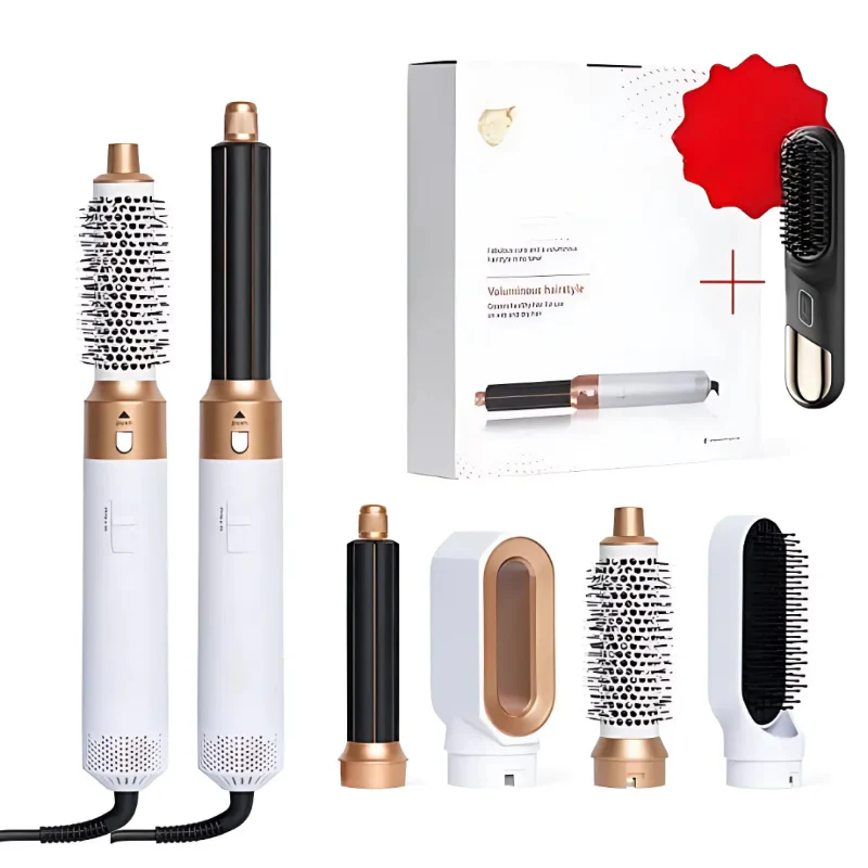 5-in-1-Stylingbürste für alle Haartypen – Trocknen, Glätten, Locken und Volumengeben mit anspruchsvollem Design und 5 austauschbaren Spitzen - Image 2