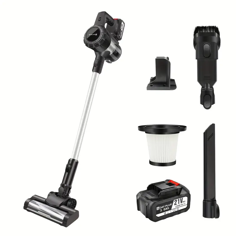 6-in-1 Akku-Staubsauger – Bürstenloser Motor mit LED-Bodenbürste und mehreren Aufsätzen - Image 4