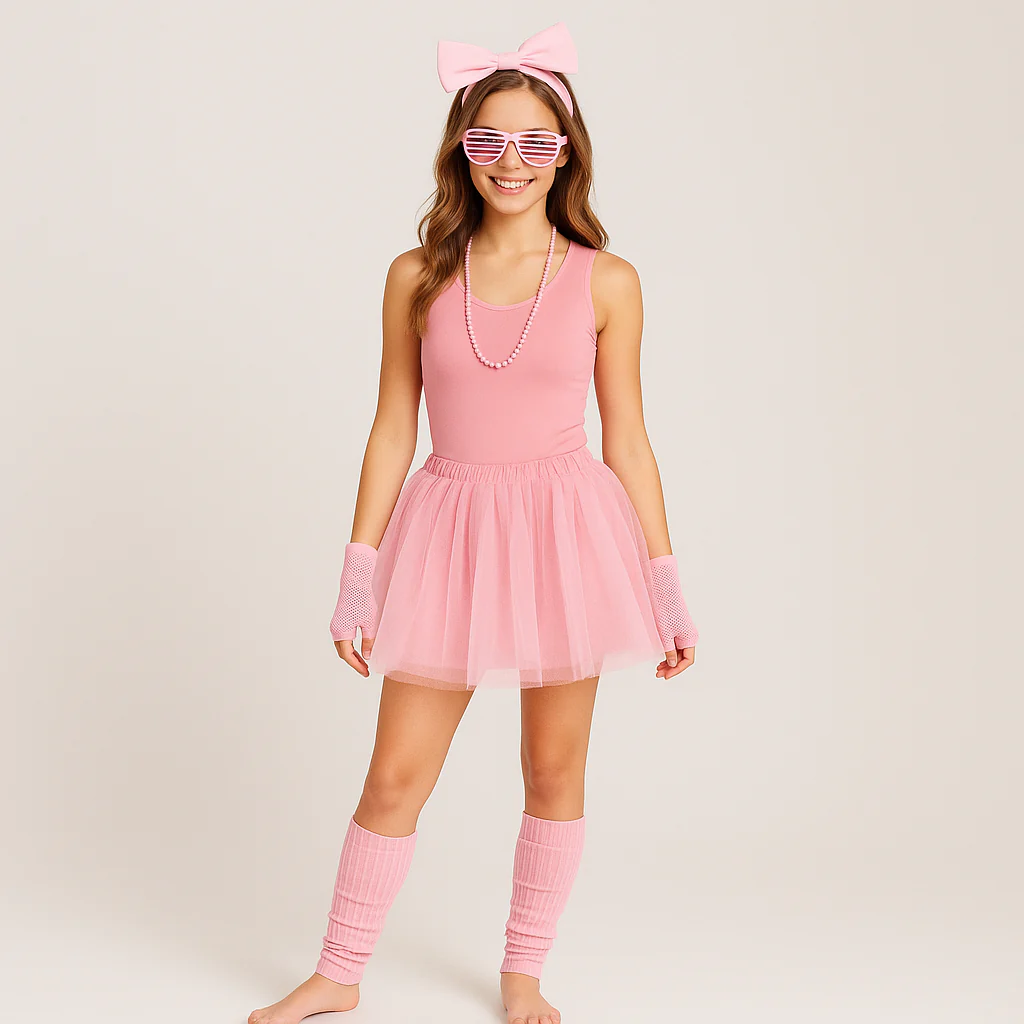 80er Jahre Damen Kostümset – Retro 6-teiliges Outfit für Party & Halloween - Image 8