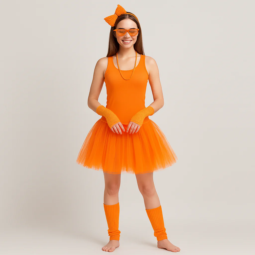 80er Jahre Damen Kostümset – Retro 6-teiliges Outfit für Party & Halloween - Image 9