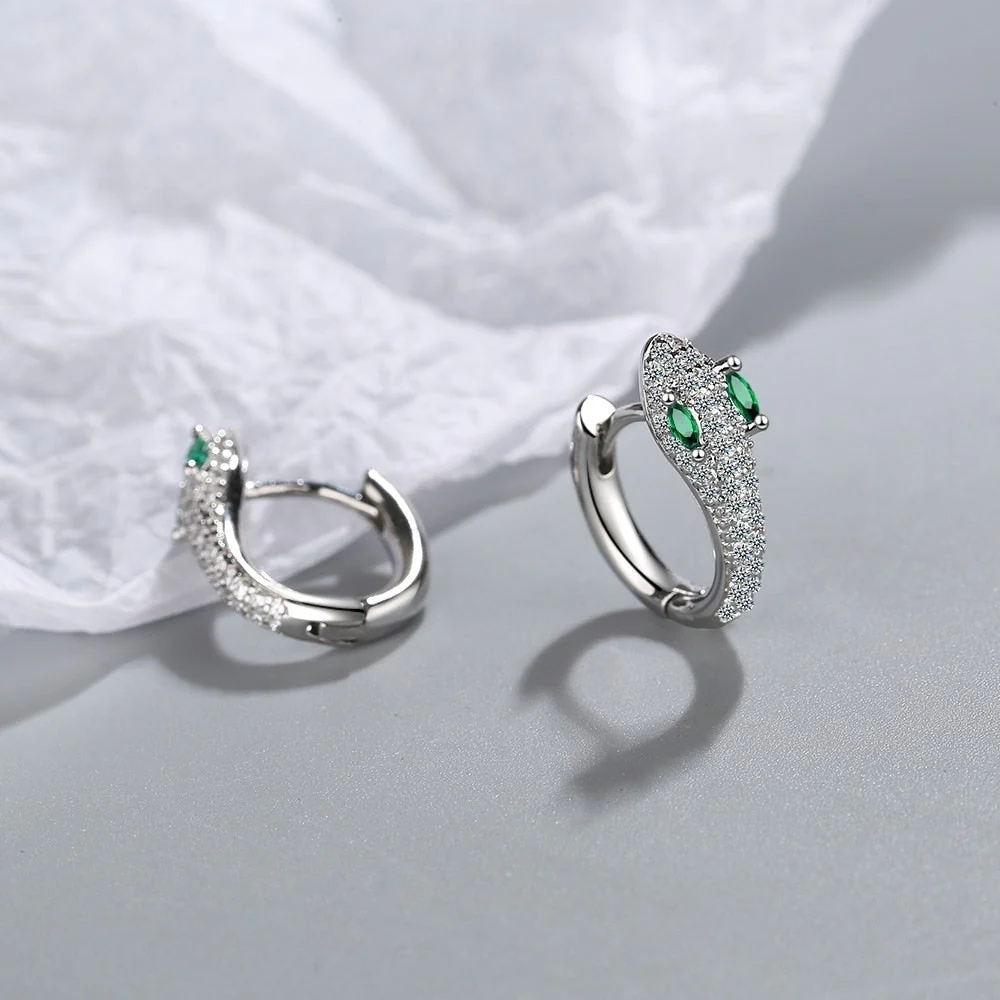925 Sterling Silber Schlangen-Ohrringe - Image 3