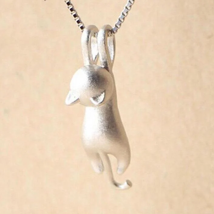 925 Sterling Silber Verspielte Kitty Halskette - Image 2