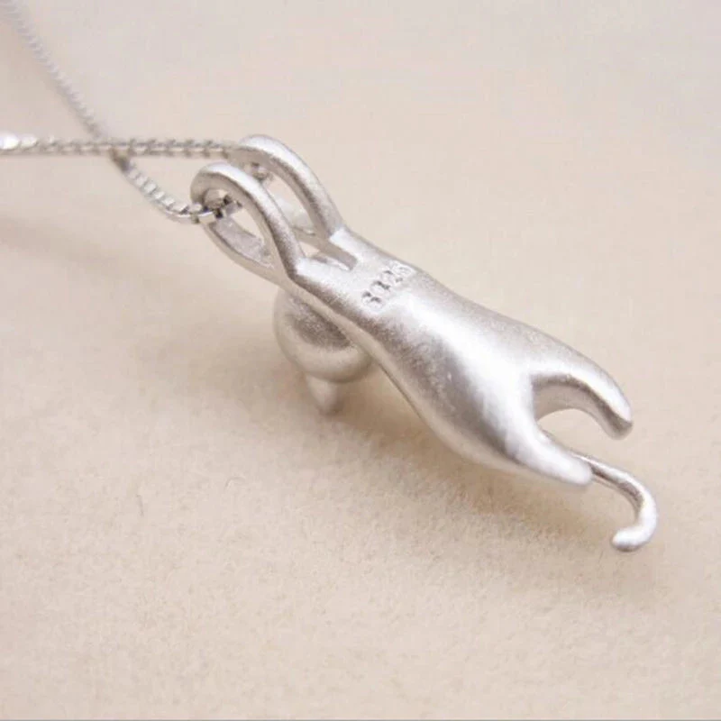 925 Sterling Silber Verspielte Kitty Halskette - Image 3