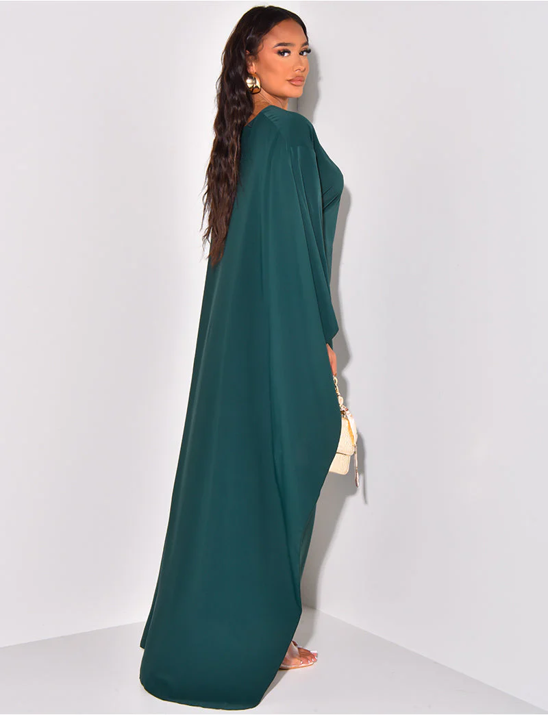 Aaliyah – Damen Fließendes Maxikleid Mit Weiten Ärmeln - Image 3