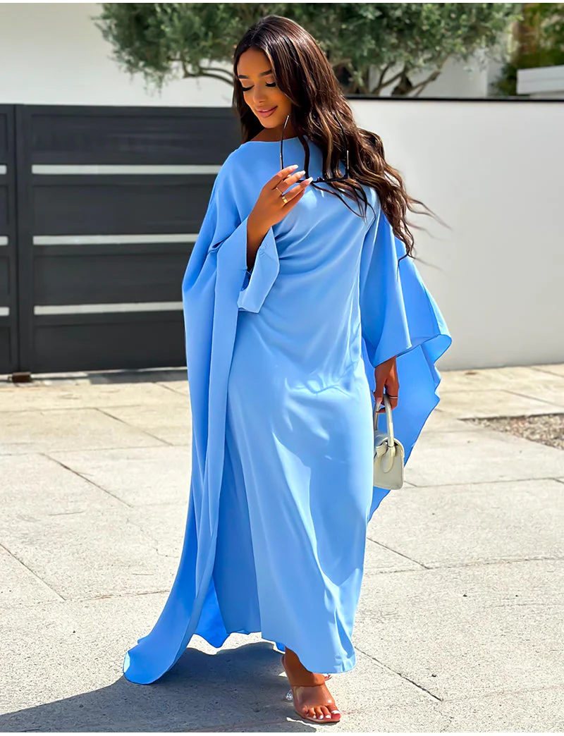 Aaliyah – Damen Fließendes Maxikleid Mit Weiten Ärmeln - Image 9