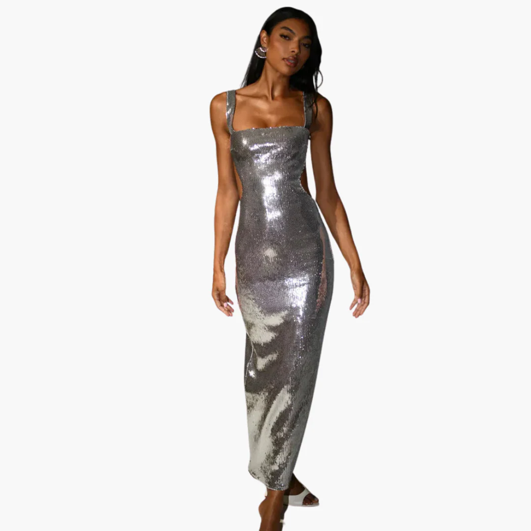 Abendkleid für Frauen - Glamouröses Pailletten Kleid - Image 3