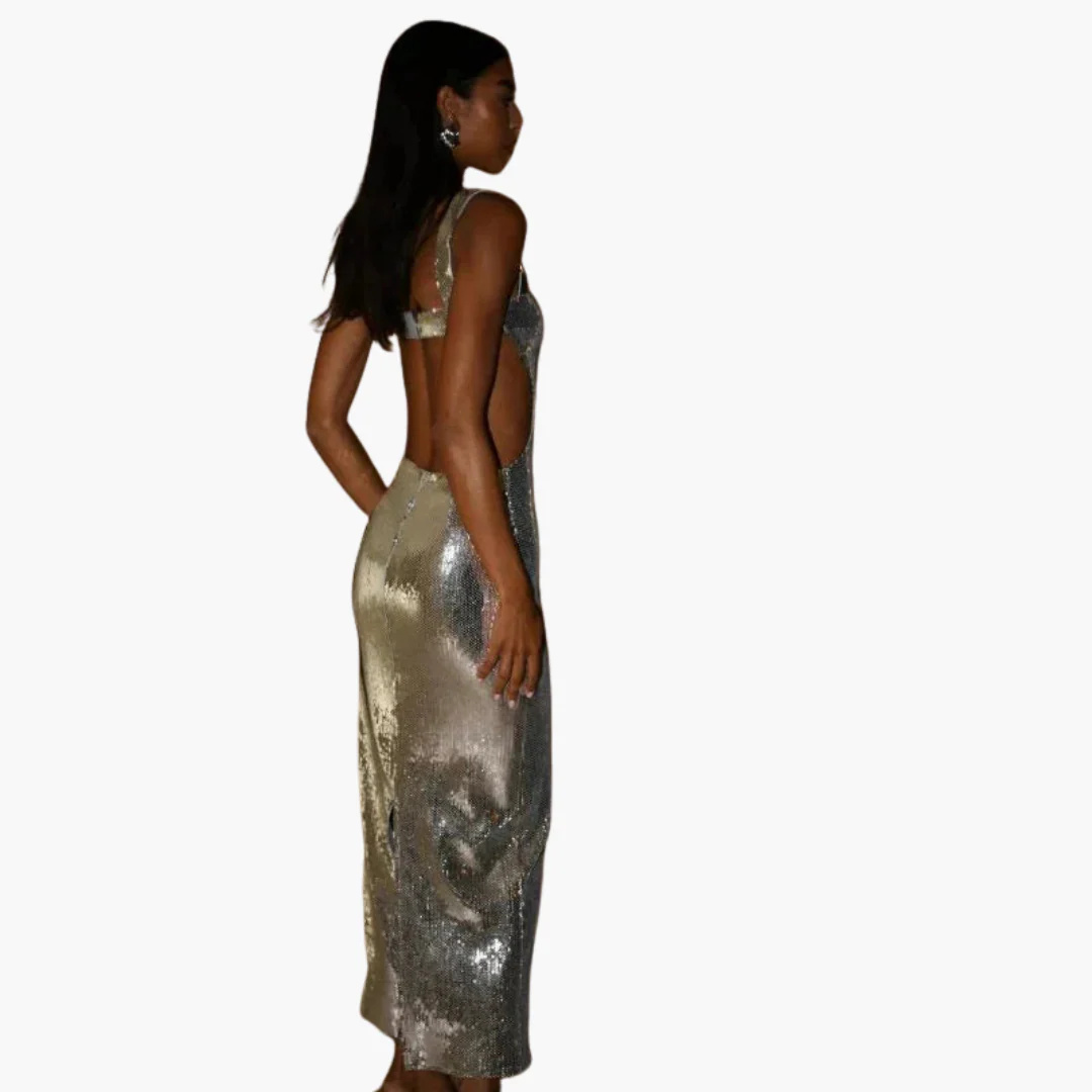 Abendkleid für Frauen - Glamouröses Pailletten Kleid - Image 5