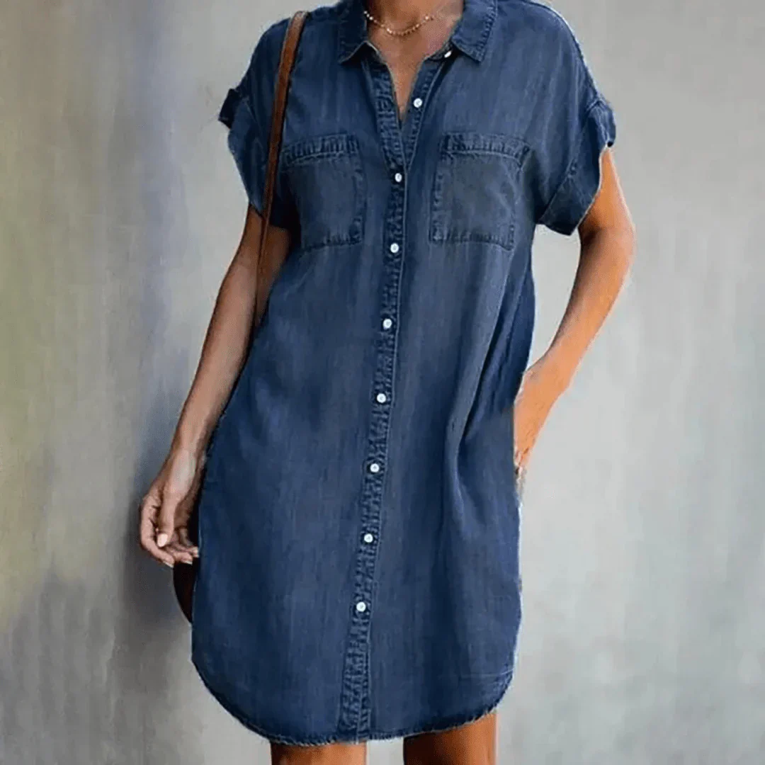 Abiella – Lässiges Jeanshemdkleid mit Knopfleiste - Image 5