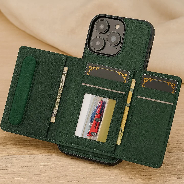 Abnehmbare magnetische Brieftasche für iPhone 11–16 Pro Max/Plus – PU-Leder, 5 Kartenfächer, kabelloses Laden - Image 2