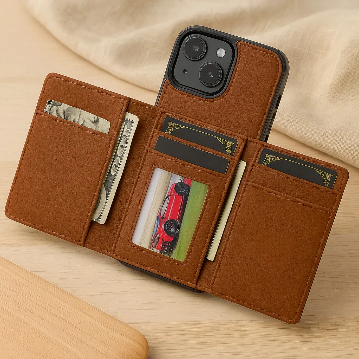 Abnehmbare magnetische Brieftasche für iPhone 11–16 Pro Max/Plus – PU-Leder, 5 Kartenfächer, kabelloses Laden - Image 4