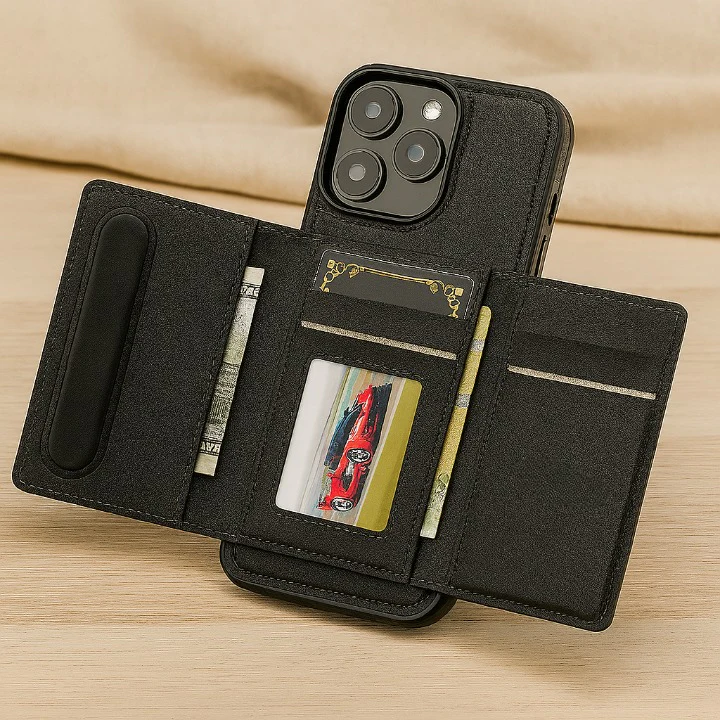 Abnehmbare magnetische Brieftasche für iPhone 11–16 Pro Max/Plus – PU-Leder, 5 Kartenfächer, kabelloses Laden - Image 6