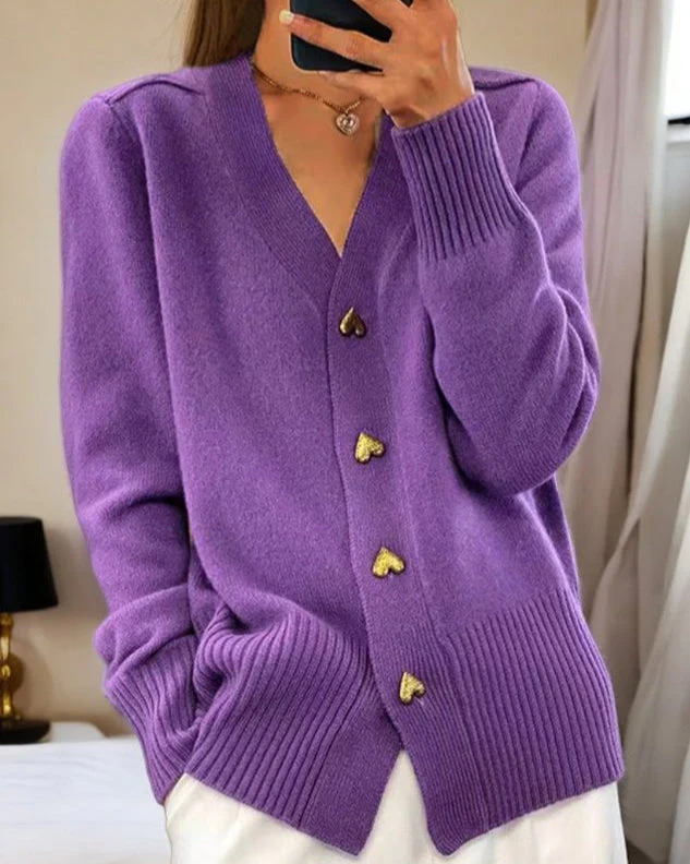 Adele - Elegante Strickjacke mit Herzknöpfen - Image 3