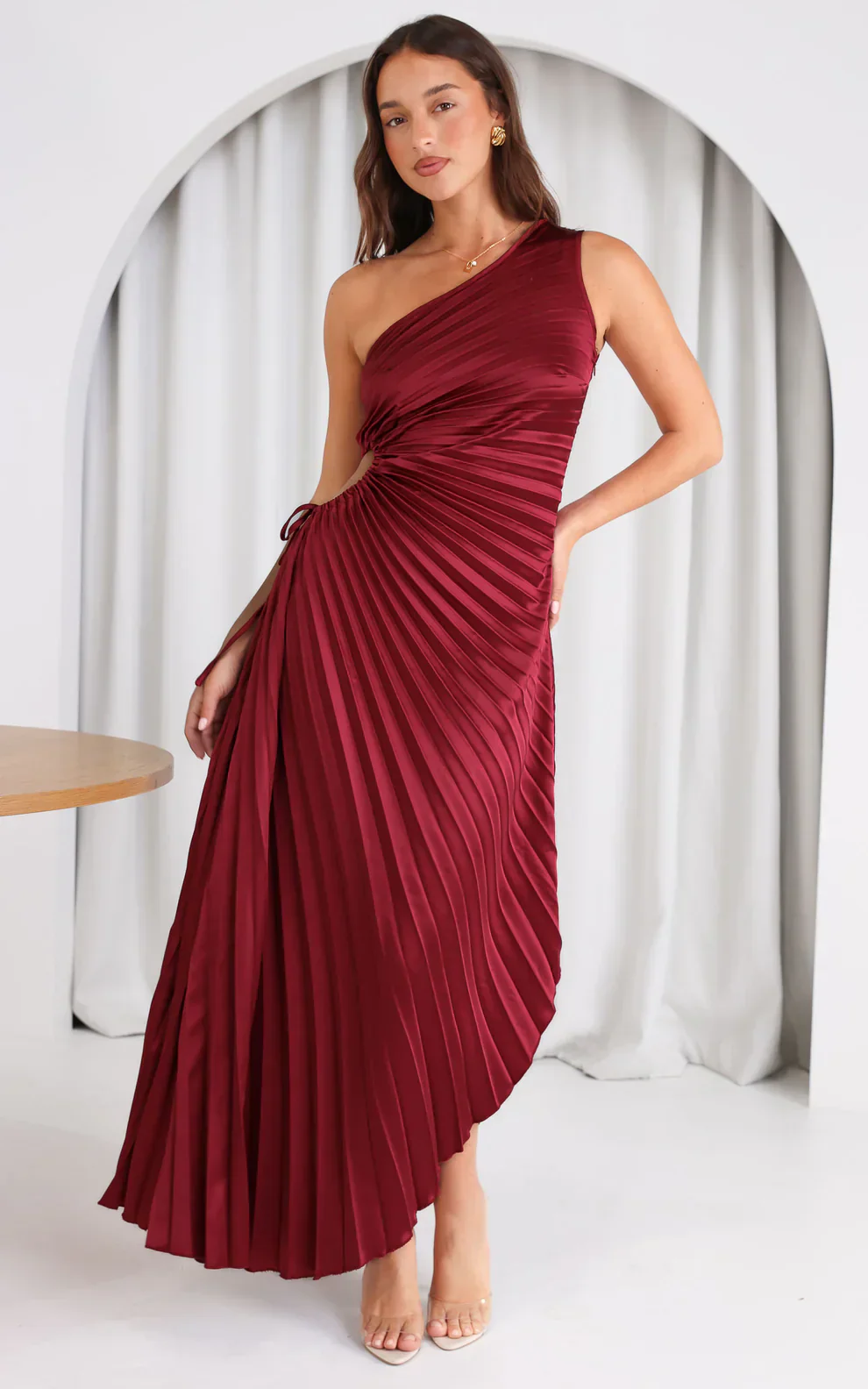 Adiana - Ein-Schulter Plissiertes Midi-Kleid - Image 7