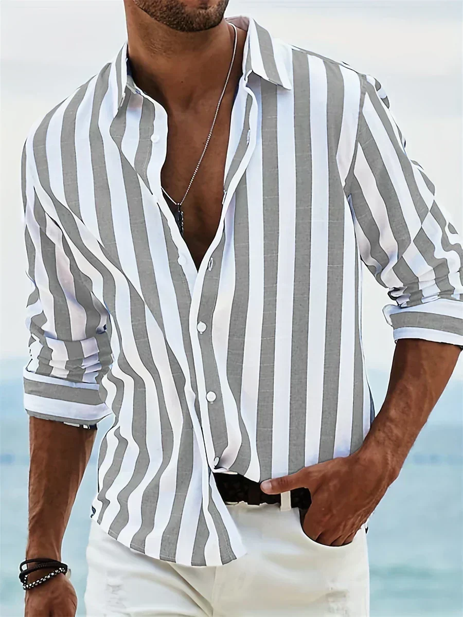 Adrian Gestreiftes Herren Button-Down Freizeithemd - Image 3