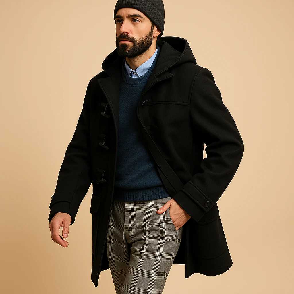 Adrian – Klassischer Gefütterter Herren Dufflecoat - Image 2