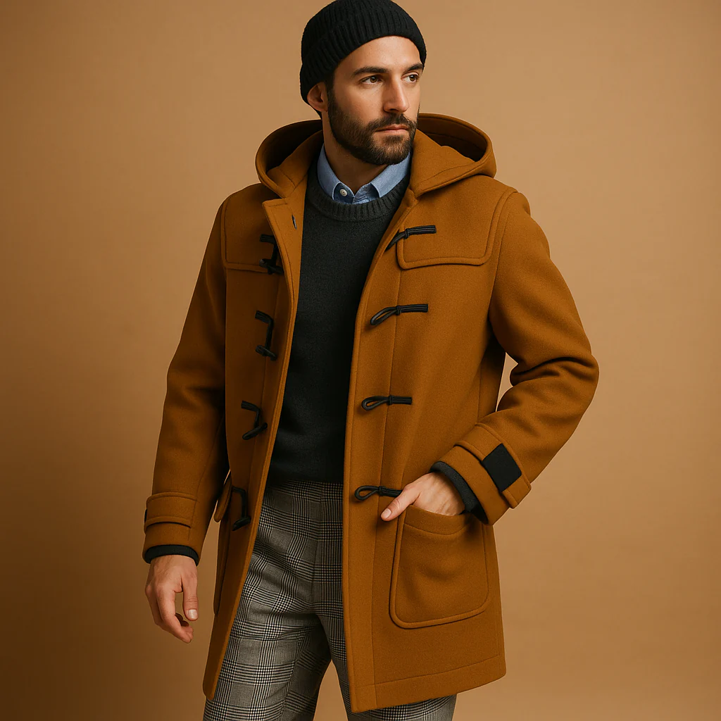 Adrian – Klassischer Gefütterter Herren Dufflecoat - Image 3