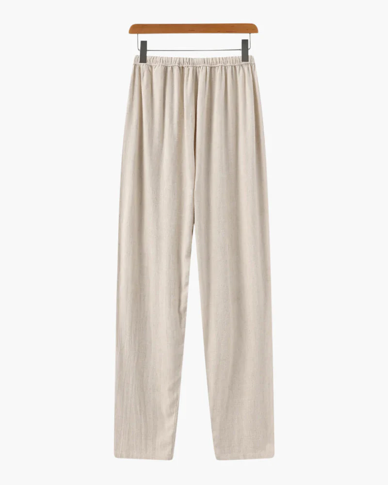 Adrian | Leichte Slim Fit Herren Sommer Leinenhose mit Kordelzug - Image 2