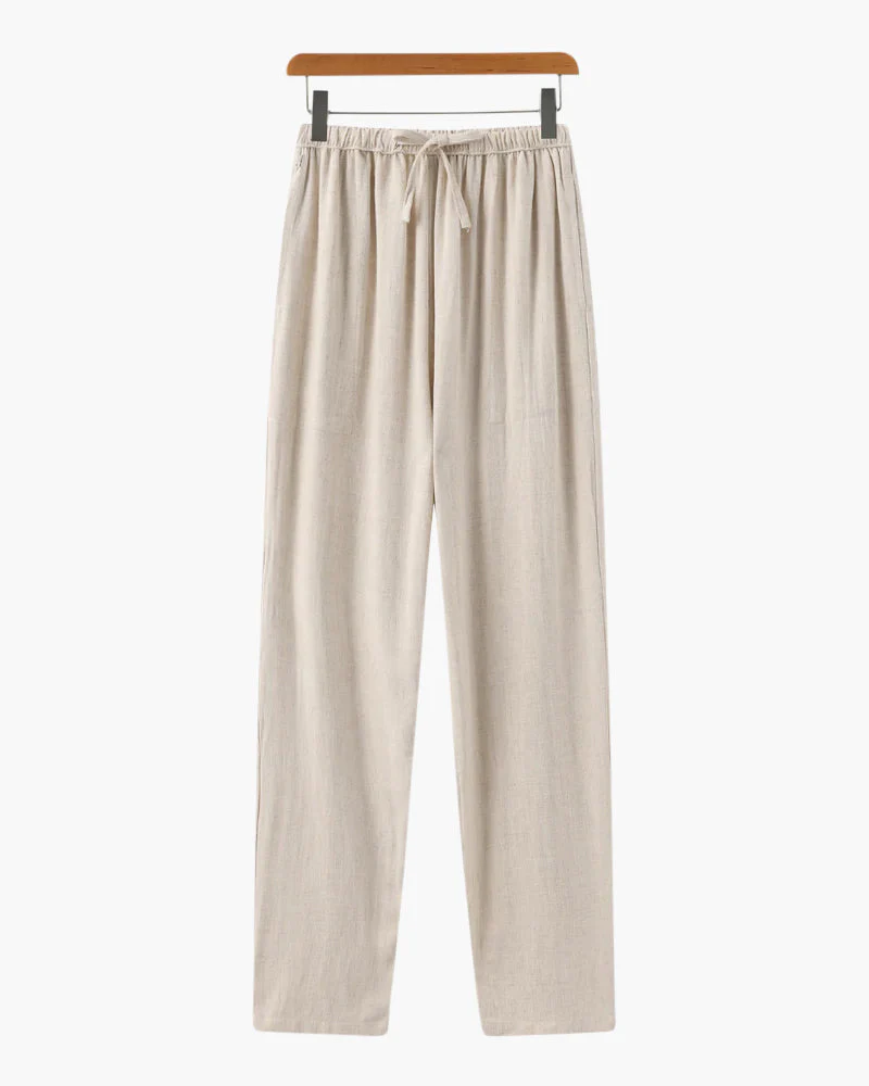 Adrian | Leichte Slim Fit Herren Sommer Leinenhose mit Kordelzug - Image 5