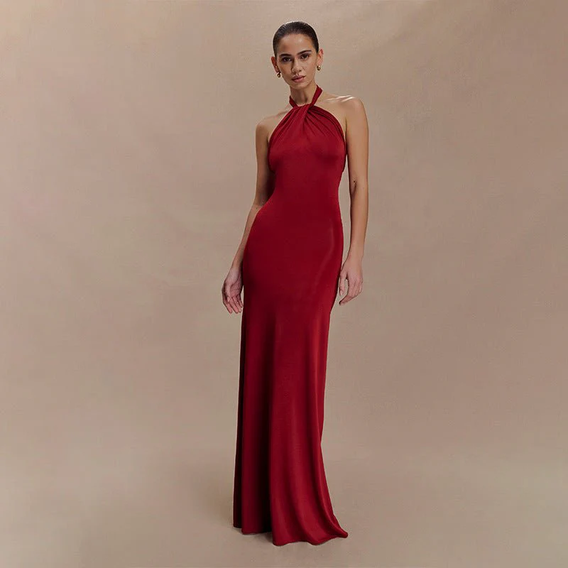 Adrianna | Damen Maxi-Halterkleid Fließend Elegant - Image 10