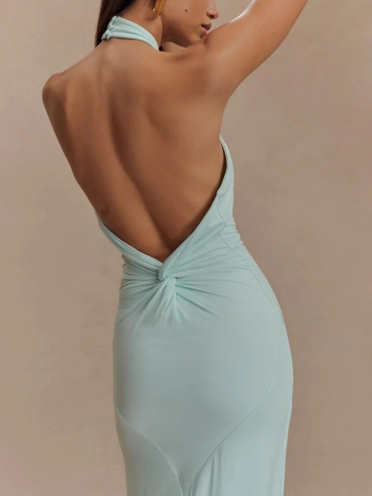 Adrianna | Damen Maxi-Halterkleid Fließend Elegant - Image 2