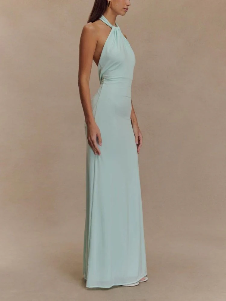 Adrianna | Damen Maxi-Halterkleid Fließend Elegant - Image 3