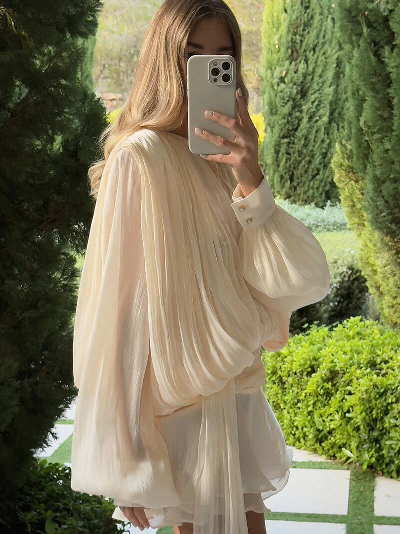 Aella | Chiffon-Minikleid Mit Volants - Image 5