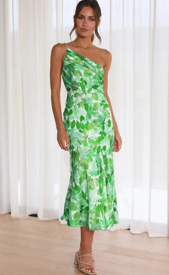 Aeris | Langes Asymmetrisches Kleid mit Blumenmuster - Image 4