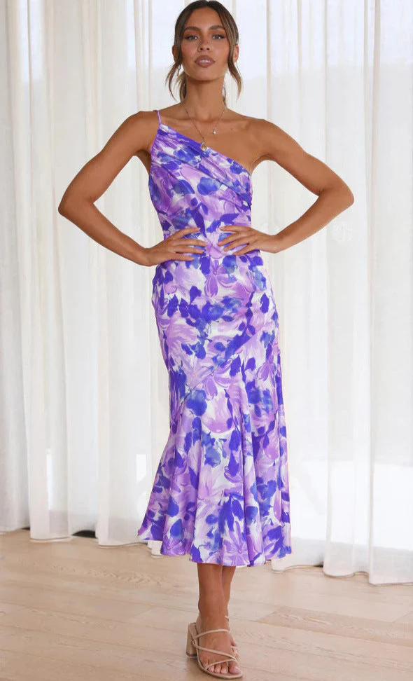 Aeris | Langes Asymmetrisches Kleid mit Blumenmuster - Image 6