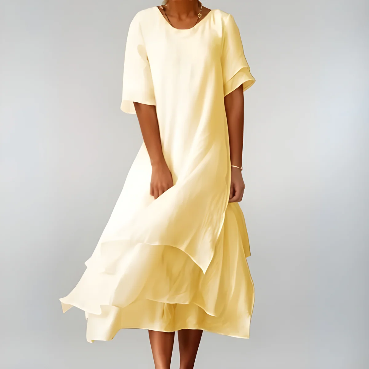 Agnès | Leichte und elegante Baumwolllange Kleid - Image 4