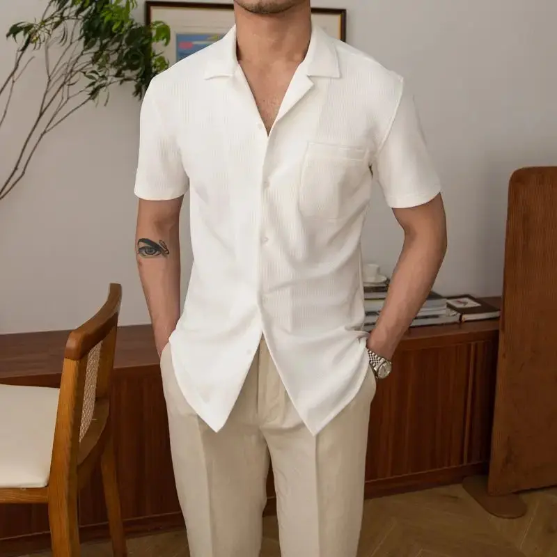 Aiden | Classic Relaxed Fit Kurzarm Herren Sommerhemd - Image 3